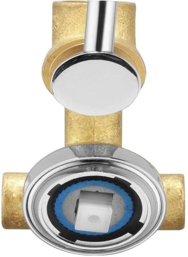 Mocksh Kube Brass Single Lever 3 Inlet / 5 Way Diverter with Exposed Parts Kit Complete Chrome, EXTANT High Flow Diverter Faucet Wall Concealed Diverter Faucet - Image 3